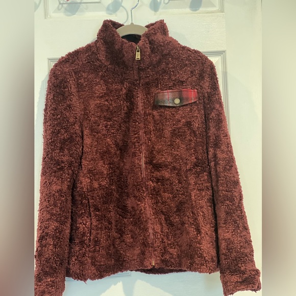 Pendleton Burgundy Teddy Sherpa Jacket Sz M - Picture 1 of 6